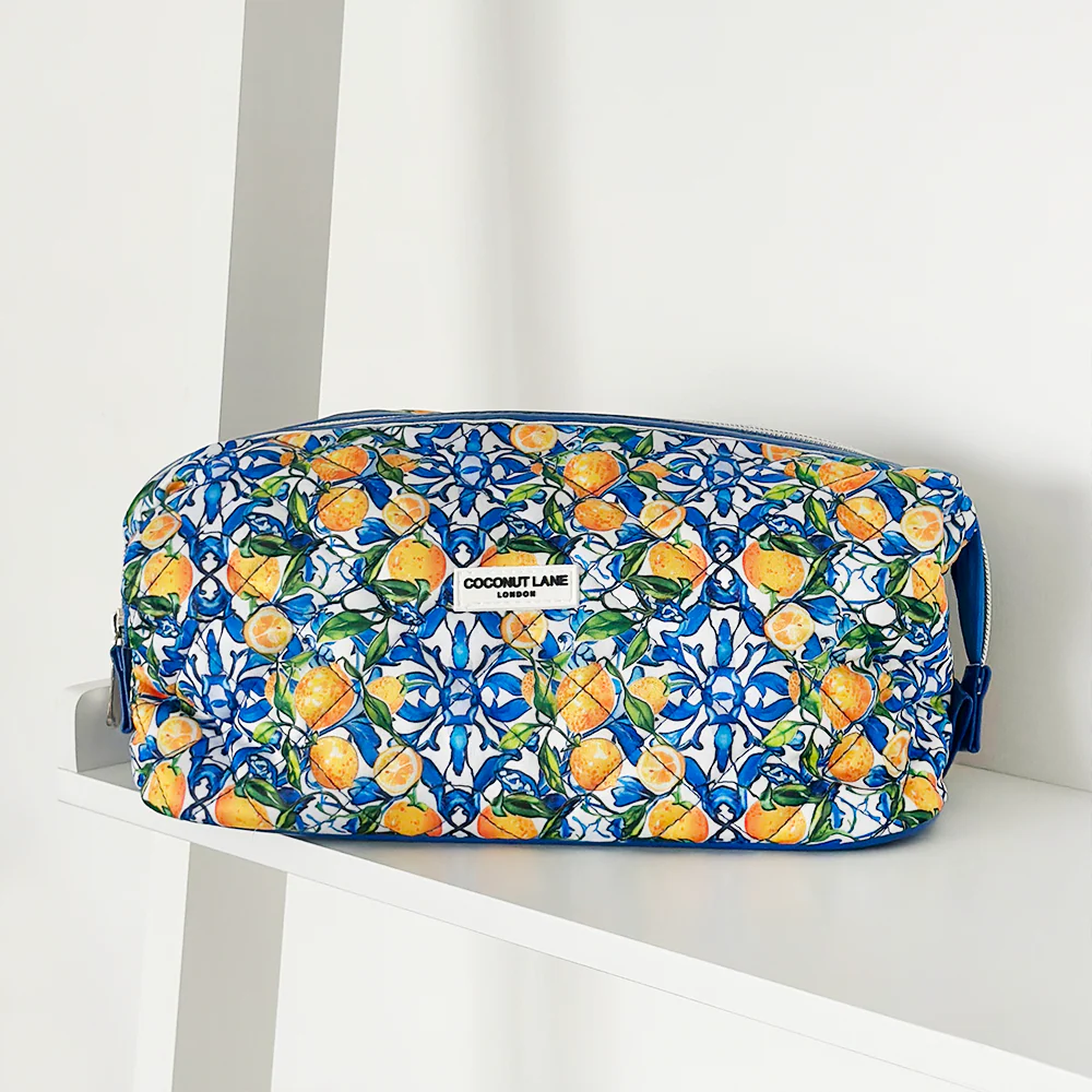 Amalfi Lemon Expandable Makeup Bag - By Coconut Lane - Image 3