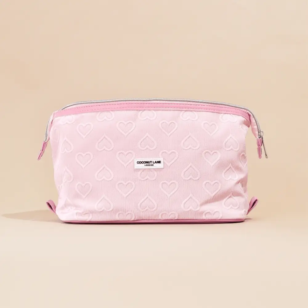 Baby Pink Heart Expandable Makeup Bag - By Coconut Lane - Image 7