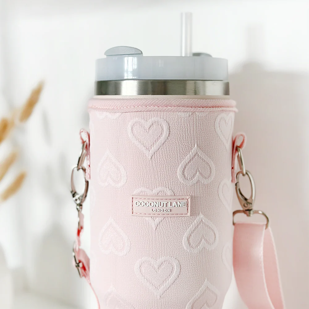 Baby Pink Heart Tumbler Carry Case by Coconut Lane - Image 3