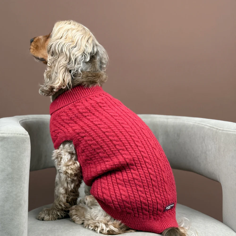Jumper - Cable Knit Mulled Wine - Image 8