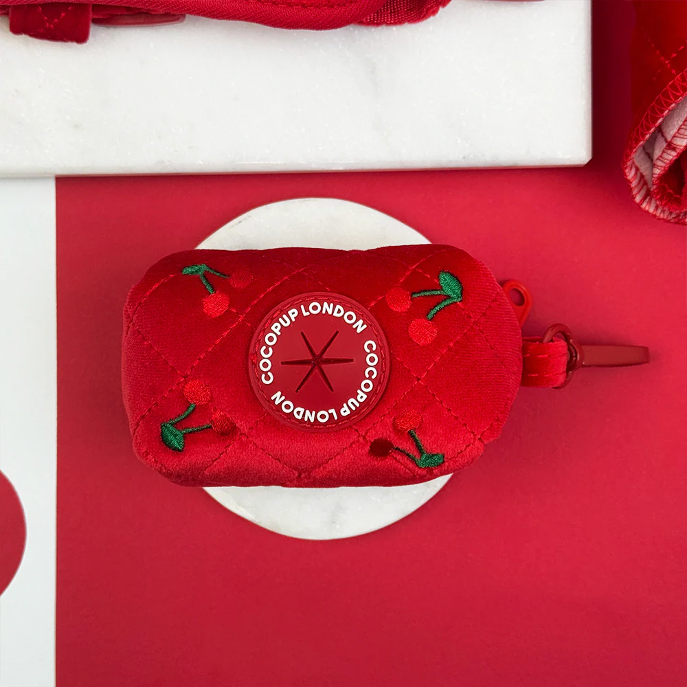 Cherry Velvet Crush Poop Bag Holder - Image 2