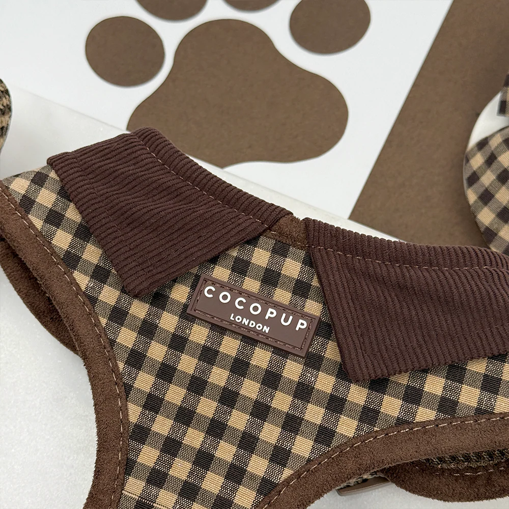 Cotswold Check Adjustable Neck Harness, Lead & Collar Bundle - Image 3