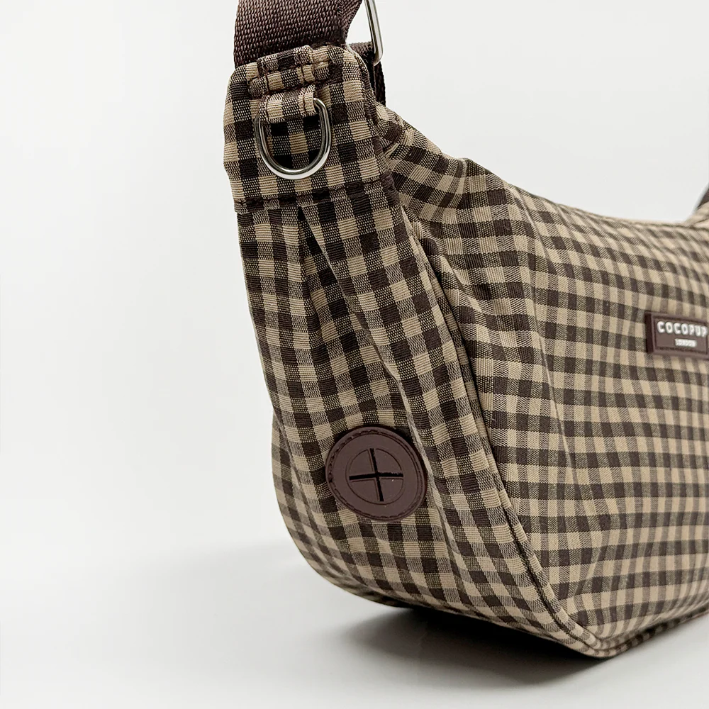 Crossbody Crescent Dog Walking Bag - Cotswold Check - Image 4
