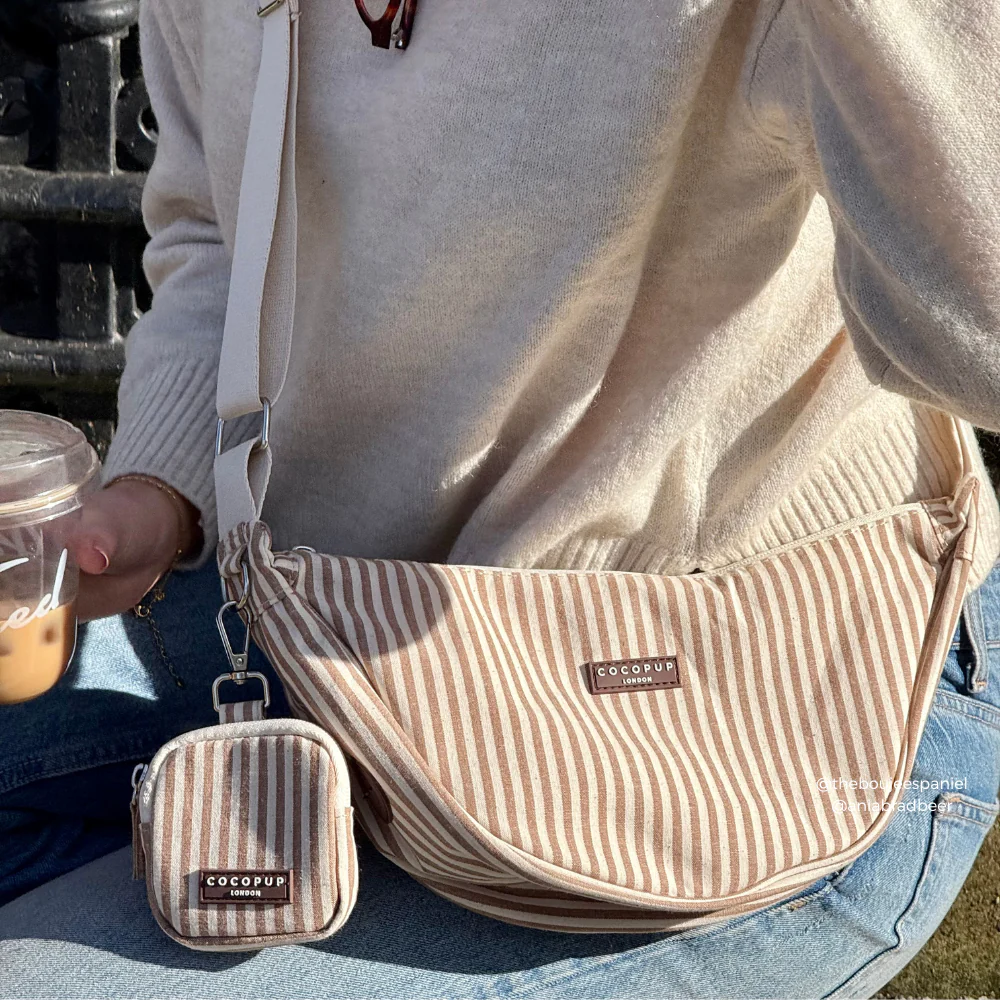 Crescent Treat Pouch - London Linen Stripes - Image 2