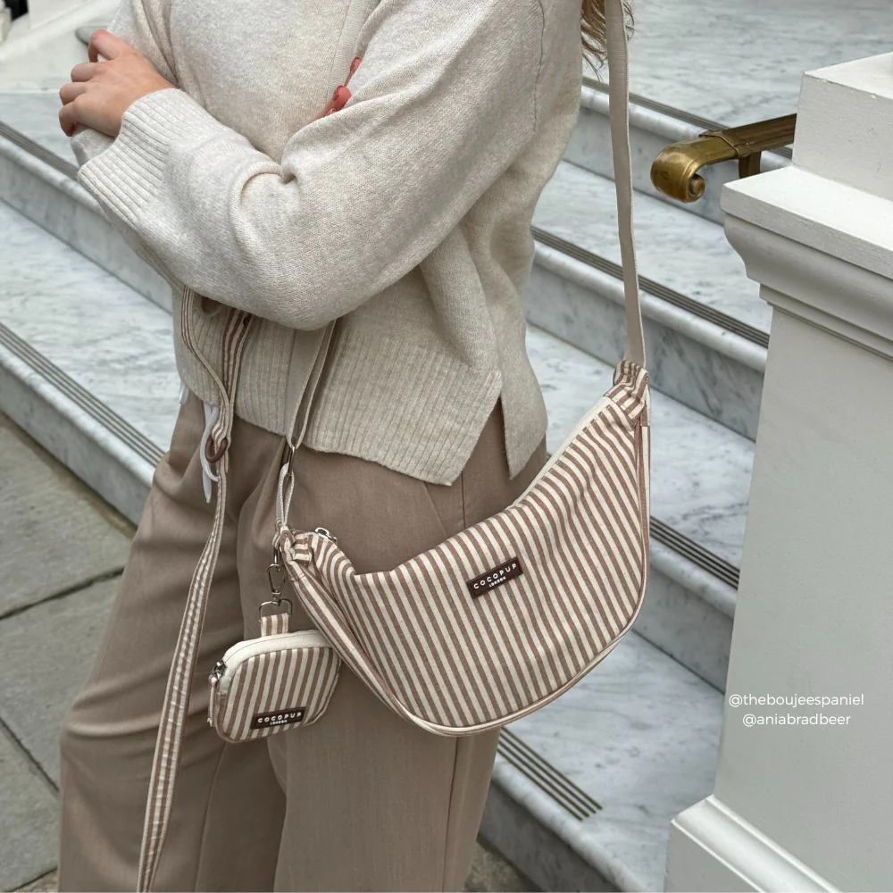 Crescent Treat Pouch - London Linen Stripes - Image 4