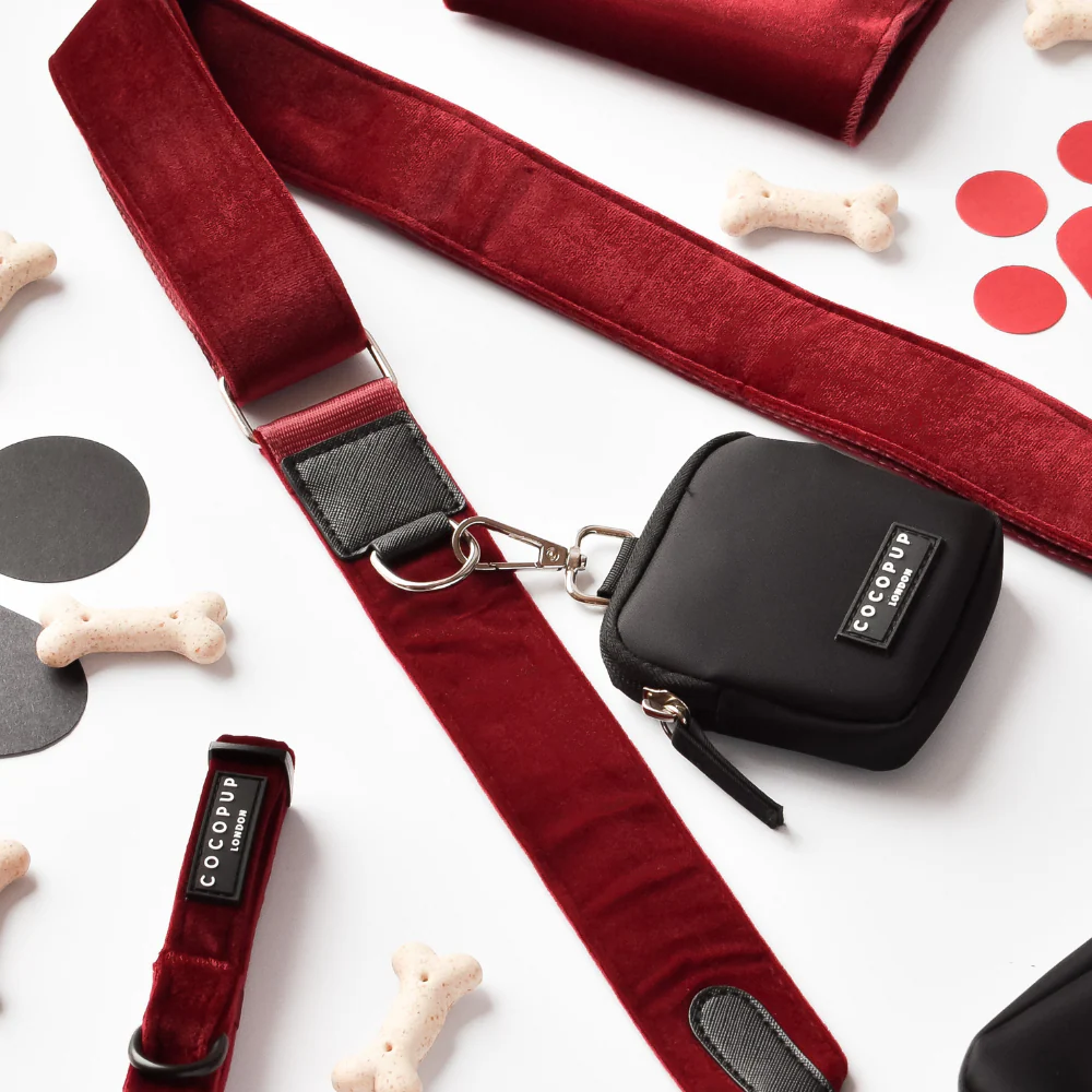 Dog Walking Bag Bundle - Berry Red Velvet - Image 4