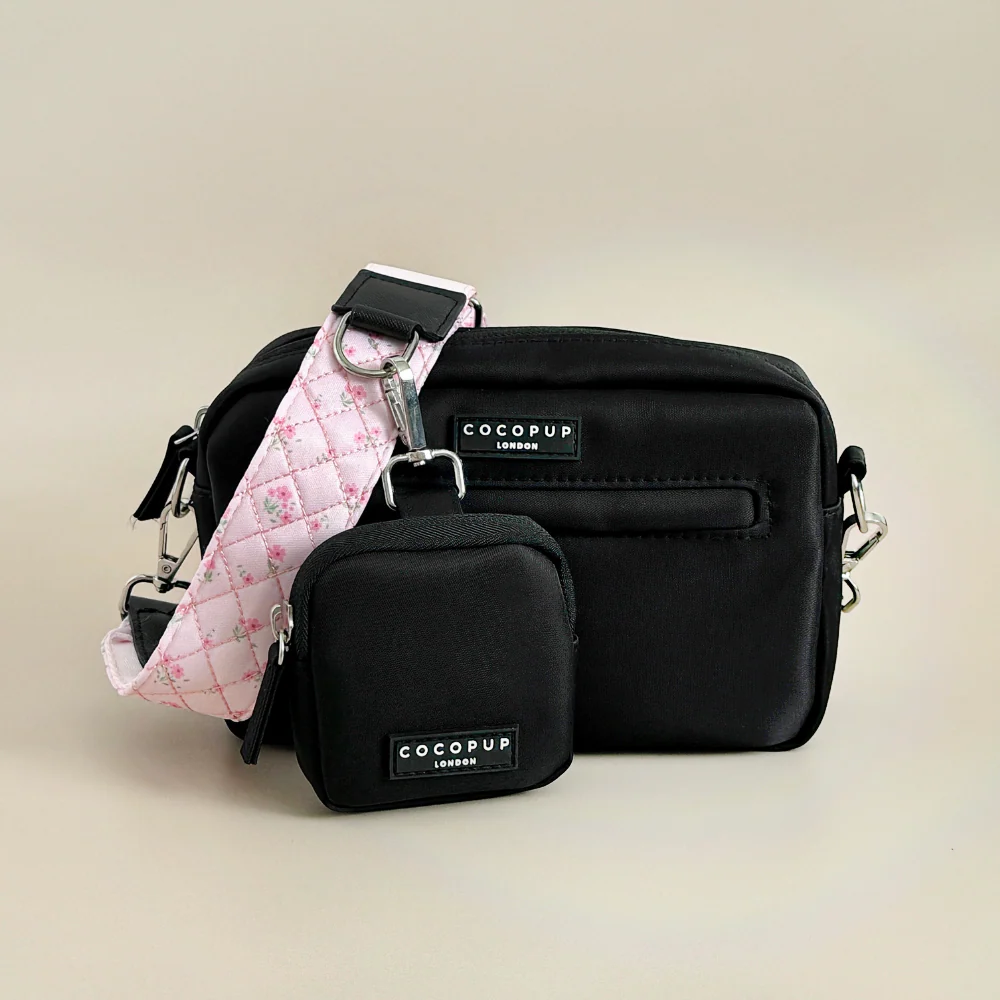 Dog Walking Bag Bundle - Quilted Ditsy Floral Pink