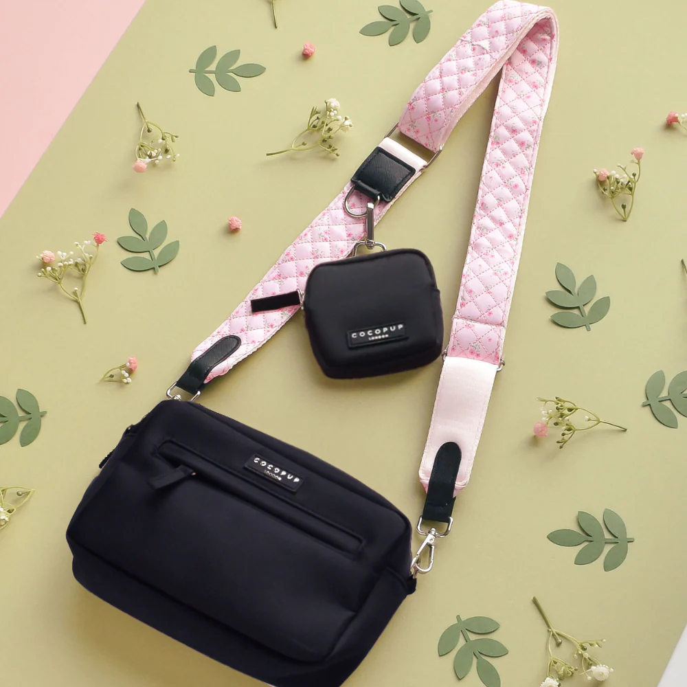 Dog Walking Bag Bundle - Quilted Ditsy Floral Pink - Image 2