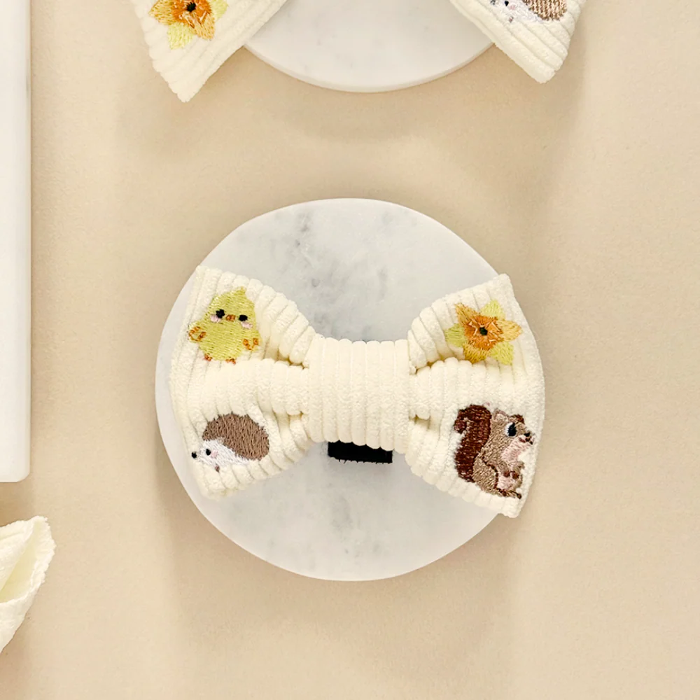 Embroidered Woodland Walkies Bow Tie - Image 2