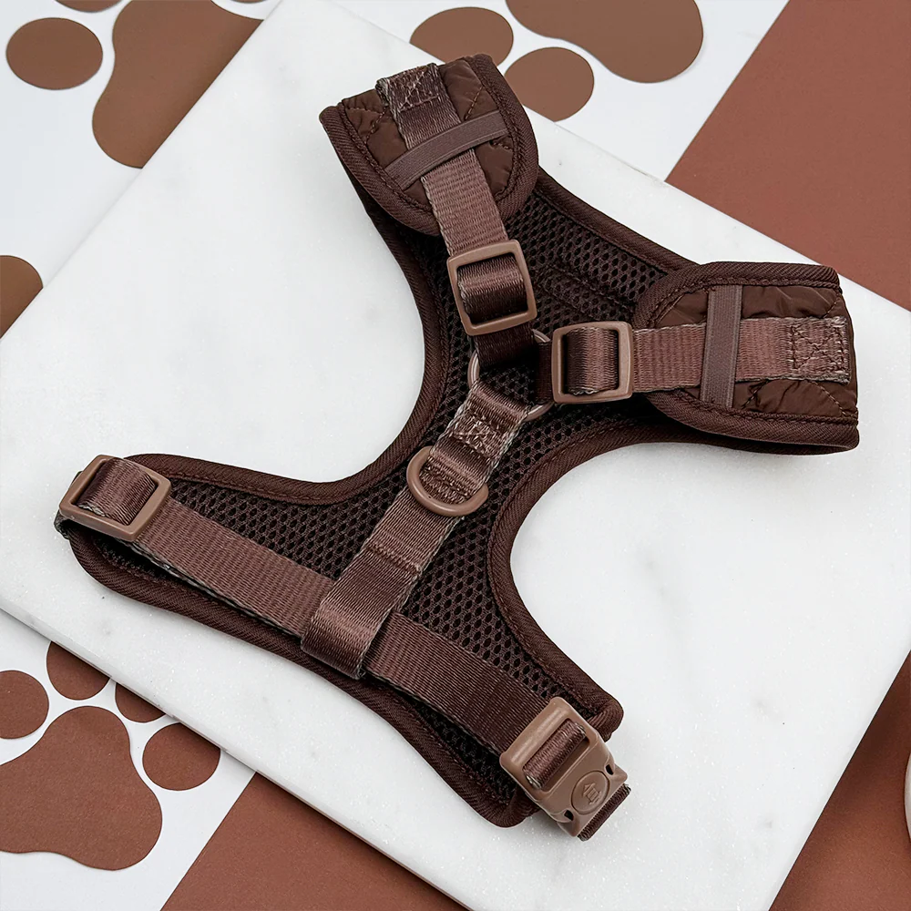 Espresso Quilted Adjustable Neck HARNESS - Image 3