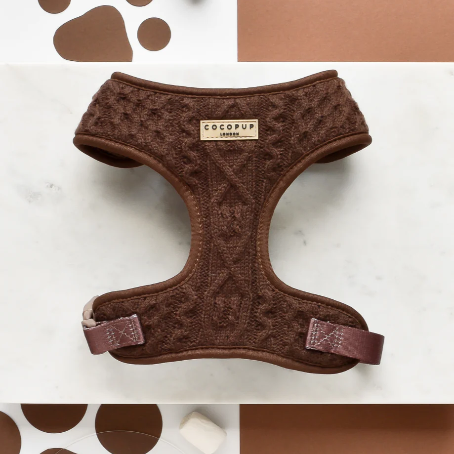 Cable Knit Adjustable Neck HARNESS - Hot Coco