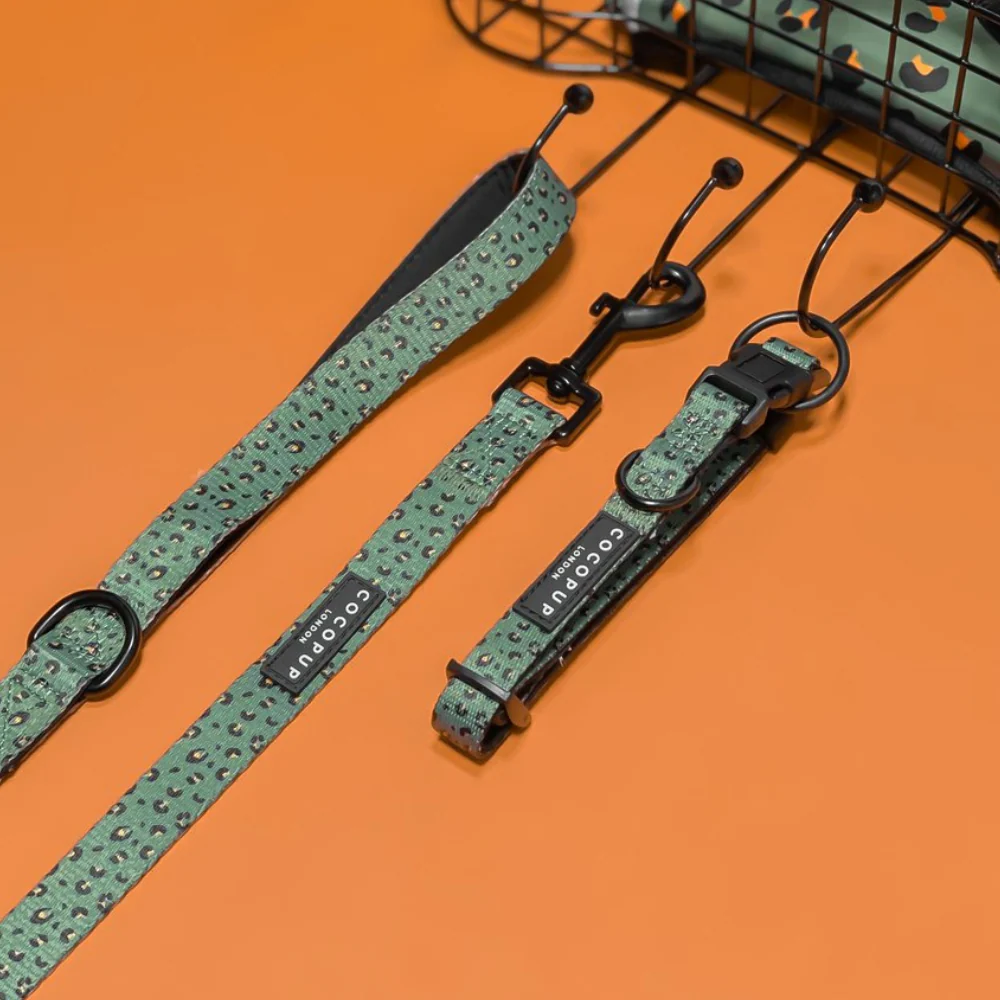 Khaki Leopard Adjustable Neck Harness, Lead & Collar Bundle - Image 3