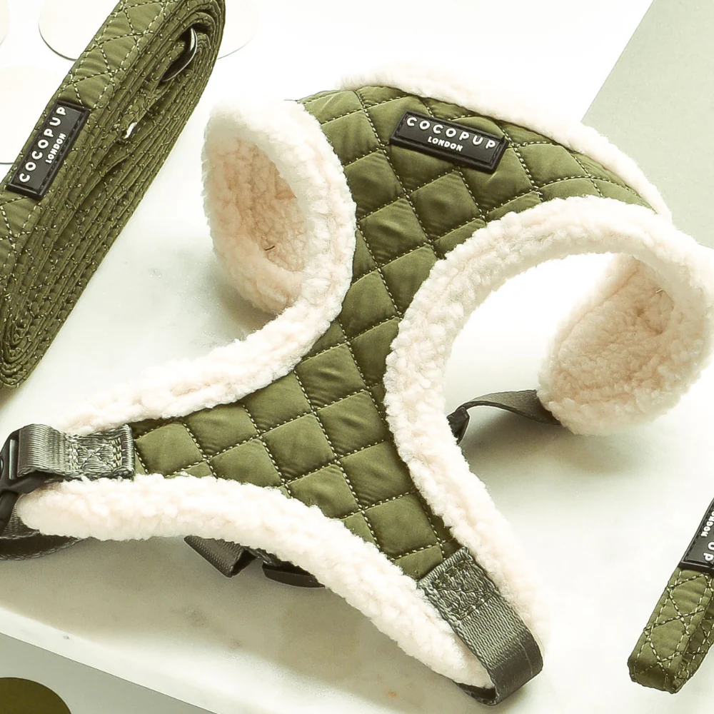 Khaki Quilted Adjustable Neck HARNESS - Image 4