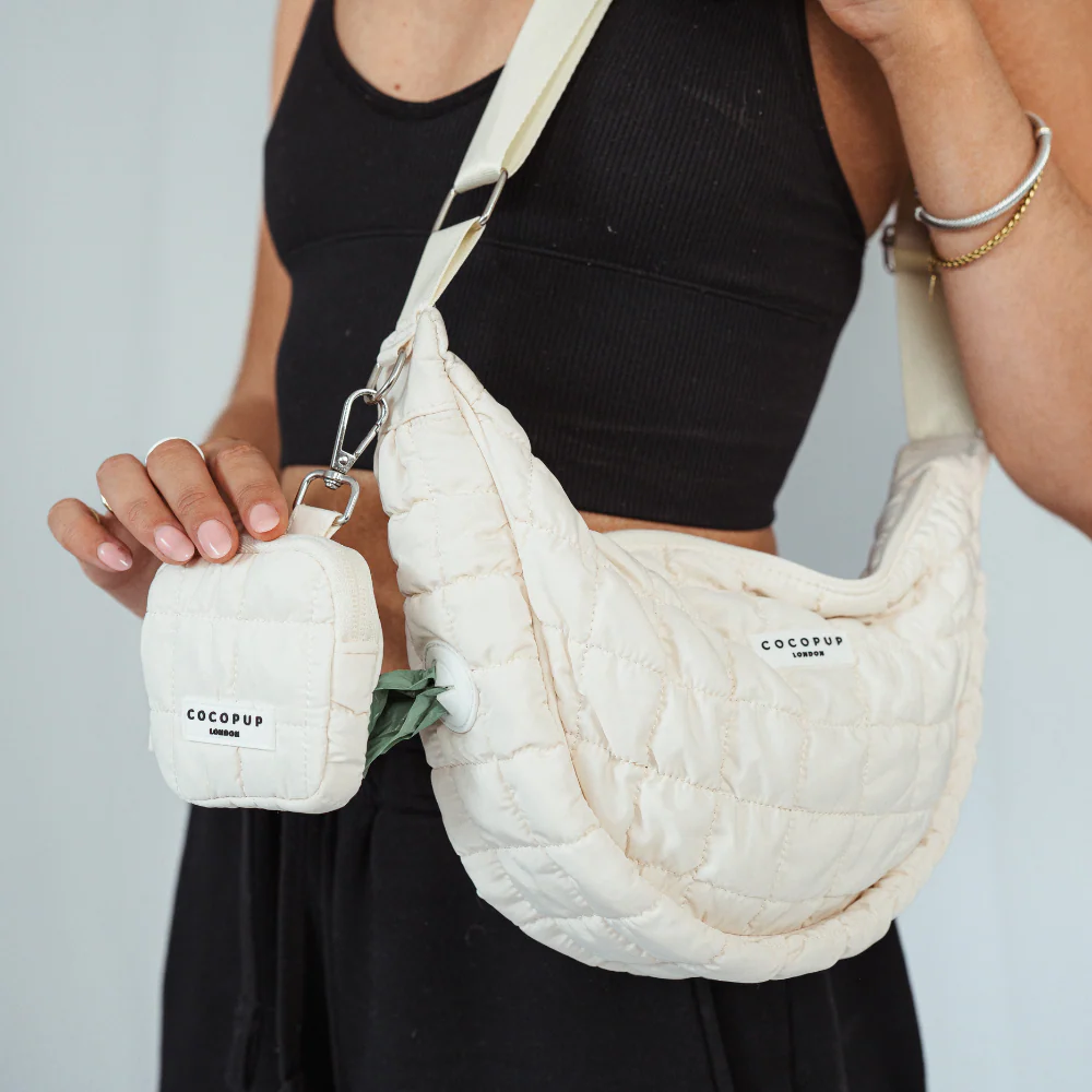 Crossbody Crescent Dog Walking Bag Bundle - Cloud - Image 6