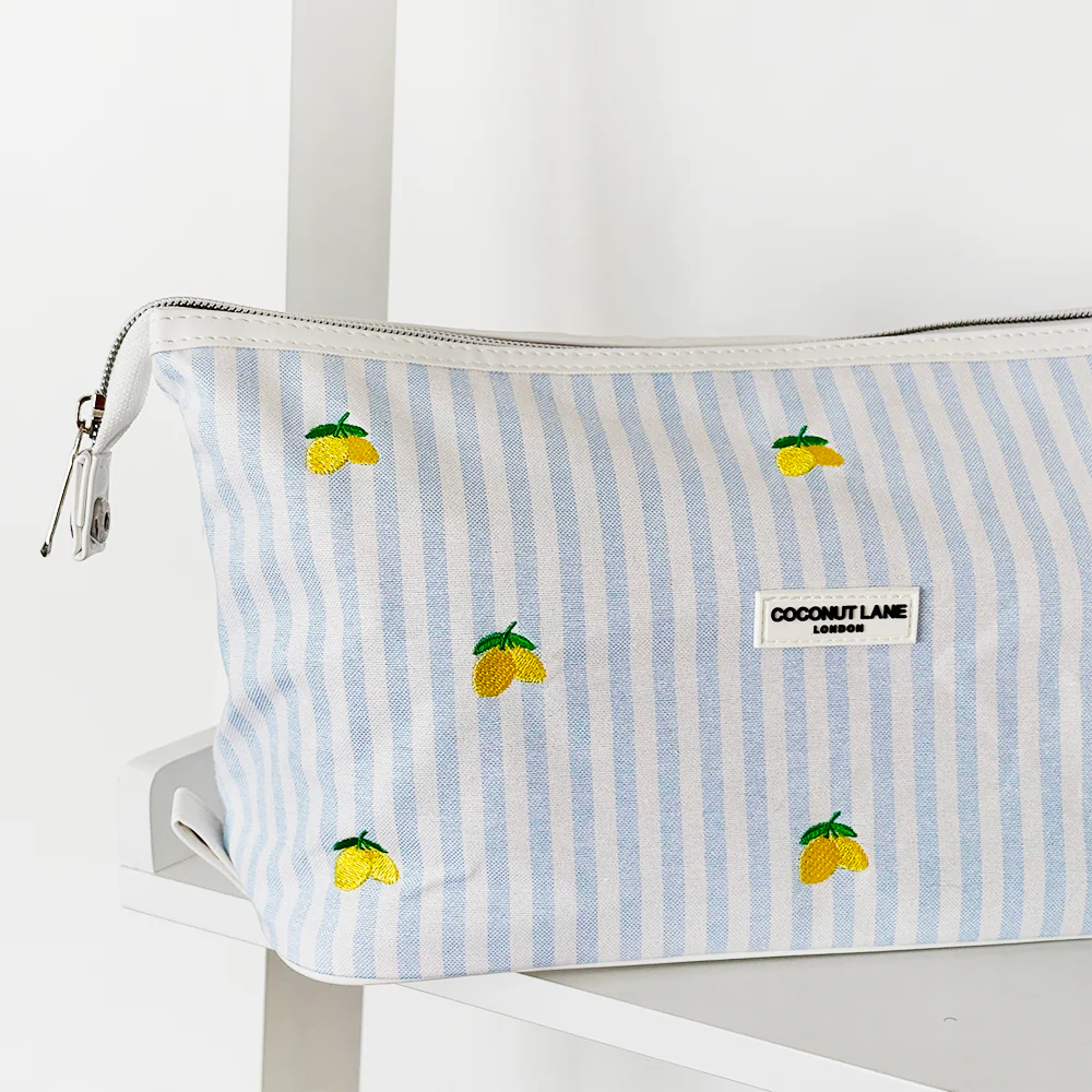 Living La Vida Lemon Expandable Makeup Bag - By Coconut Lane - Image 4