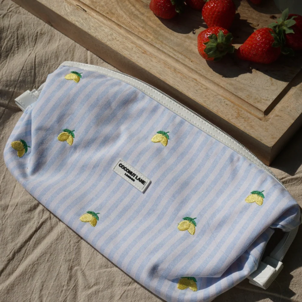 Living La Vida Lemon Expandable Makeup Bag - By Coconut Lane - Image 6