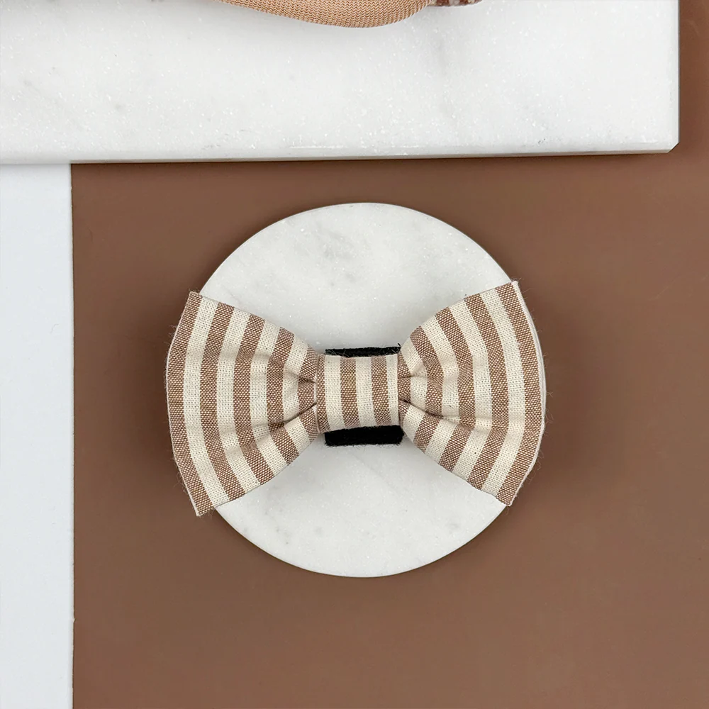 London Linen Stripes Bow Tie