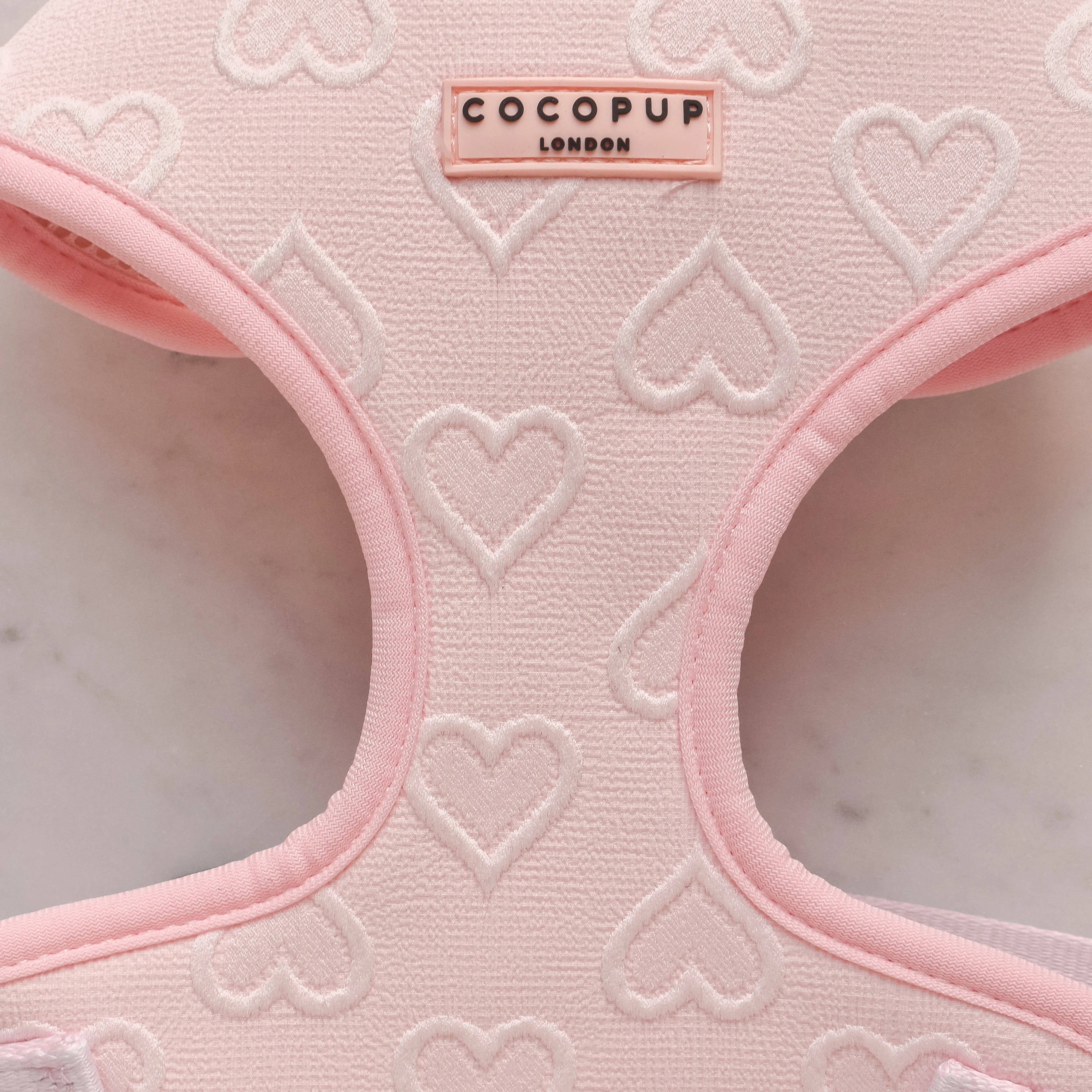 Luxe Adjustable Neck HARNESS - Baby Pink Heart - Image 3