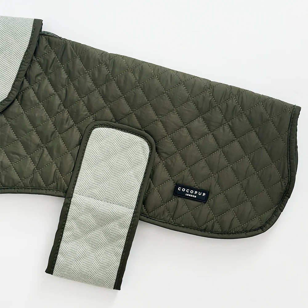 Quilted Dog Coat - Country Khaki - Image 2