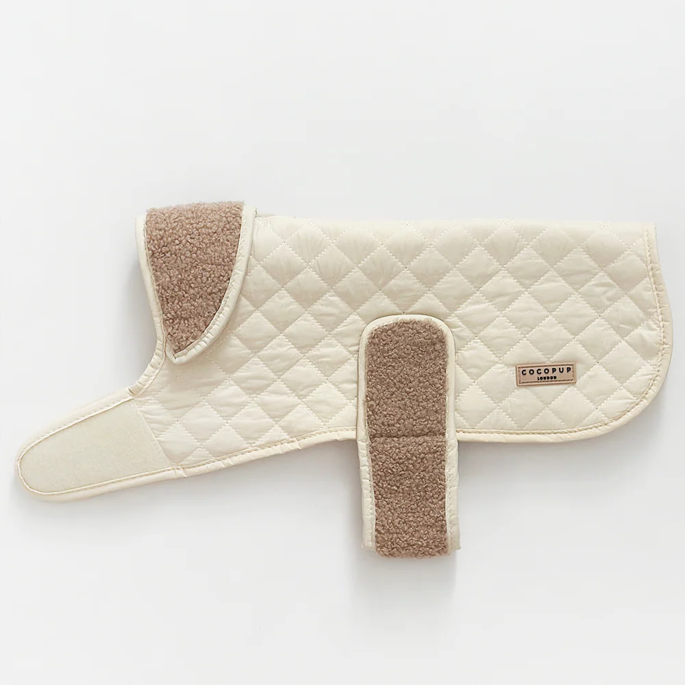 Quilted Dog Coat - Creamy Chai