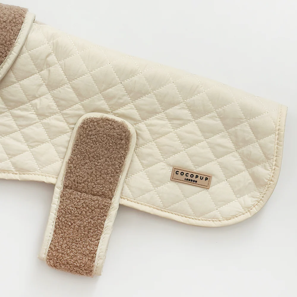 Quilted Dog Coat - Creamy Chai - Image 4