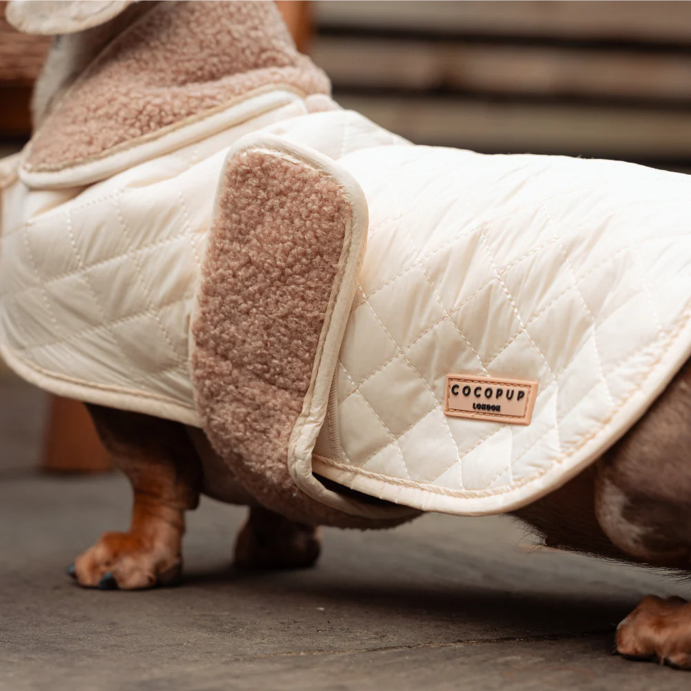 Quilted Dog Coat - Creamy Chai - Image 8