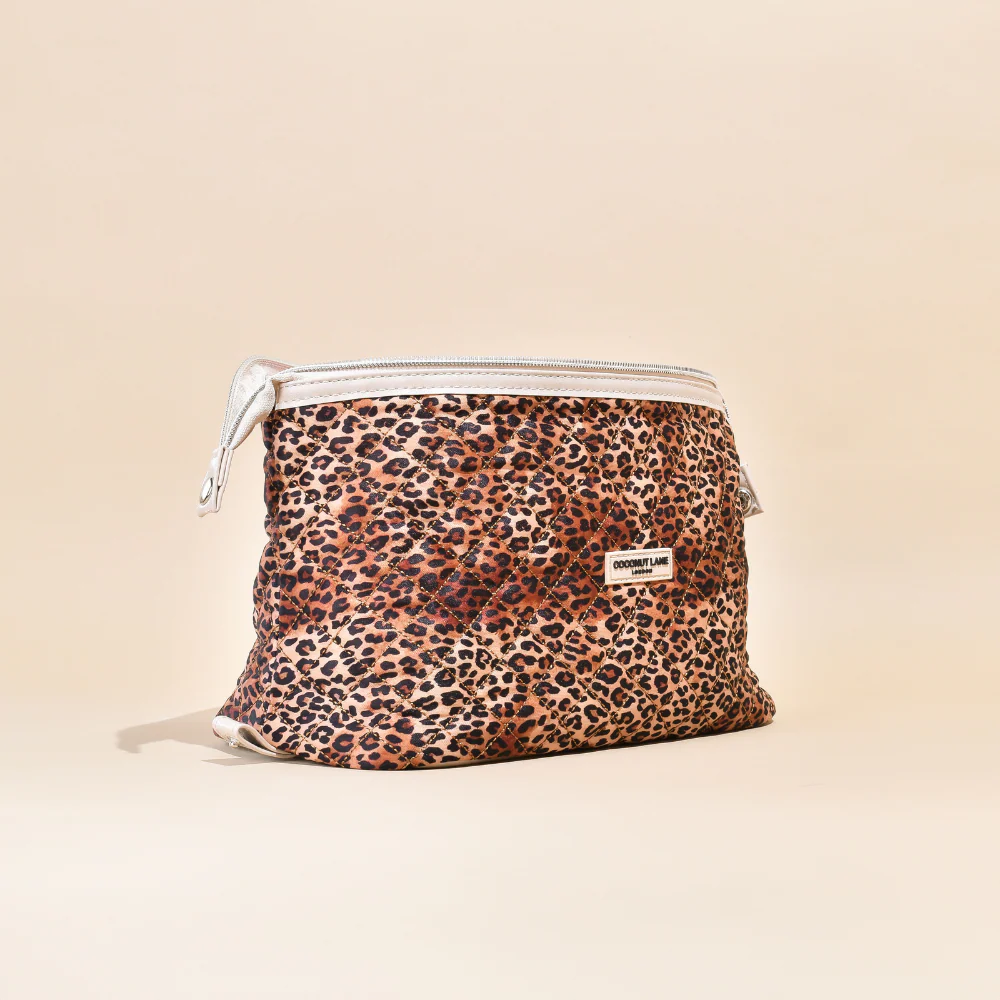 Quilted Leopard Pup Expandable Makeup Bag - By Coconut Lane - Image 5