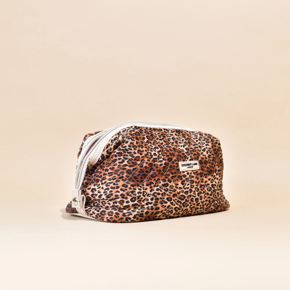 Quilted Leopard Pup Expandable Makeup Bag - By Coconut Lane - Image 6