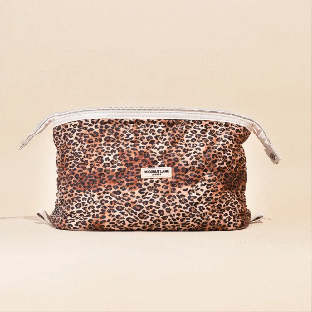 Quilted Leopard Pup Expandable Makeup Bag - By Coconut Lane - Image 7
