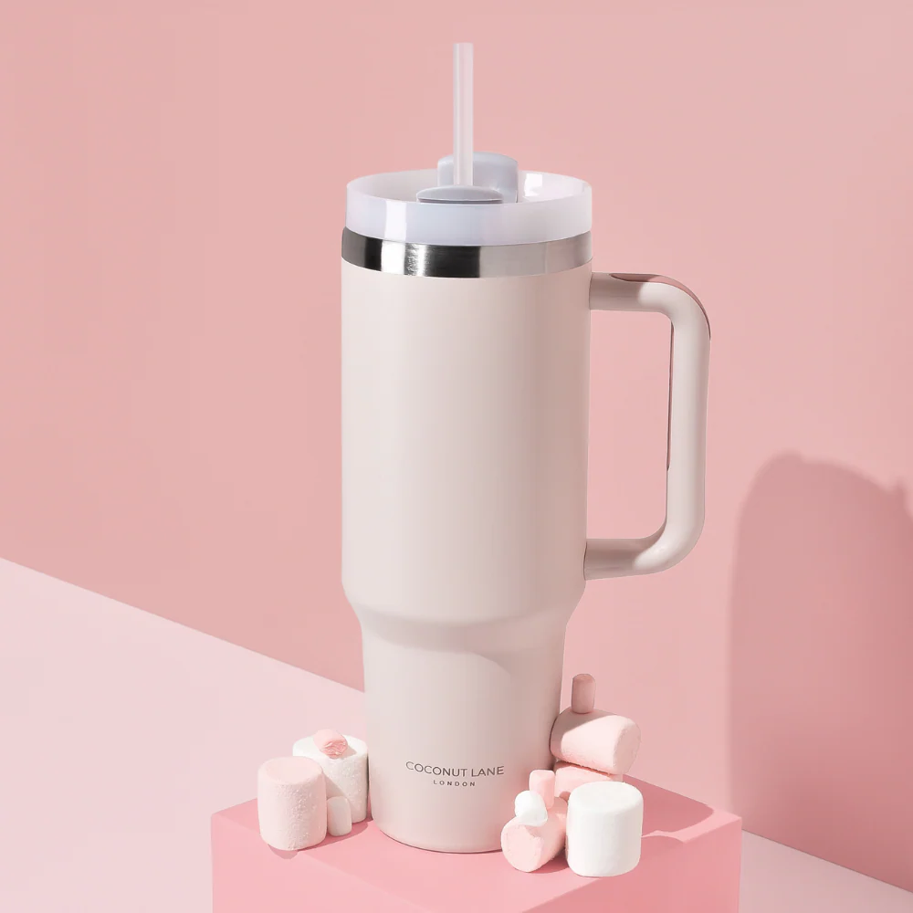 Marshmallow Pink Stainless Steel Tumbler - By Coconut Lane - Image 4