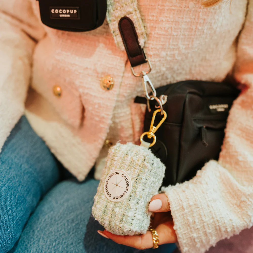 Matcha Textured Tweed Poop Bag Holder - Image 4