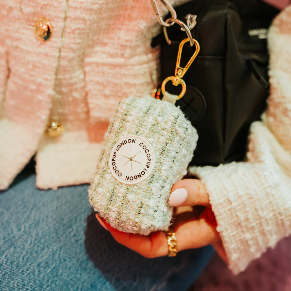 Matcha Textured Tweed Poop Bag Holder - Image 5