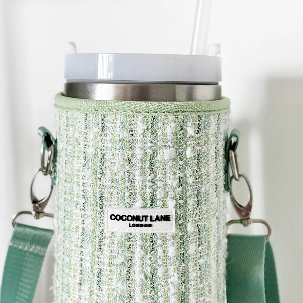 Matcha Textured Tweed Tumbler Carry Case by Coconut Lane - Image 3
