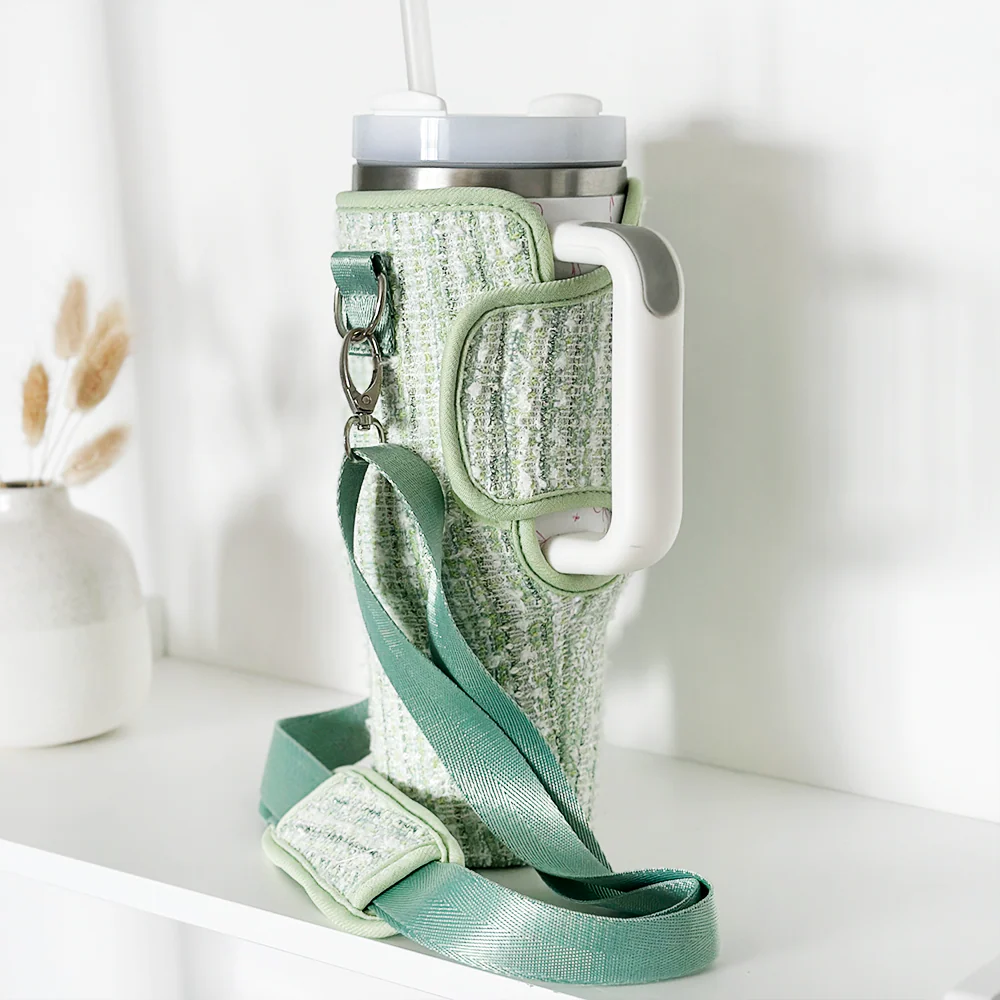 Matcha Textured Tweed Tumbler Carry Case by Coconut Lane - Image 5