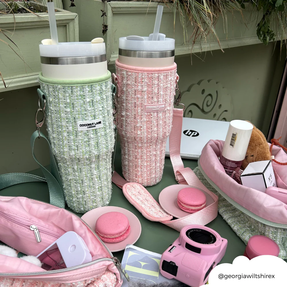 Matcha Textured Tweed Tumbler Carry Case by Coconut Lane - Image 7
