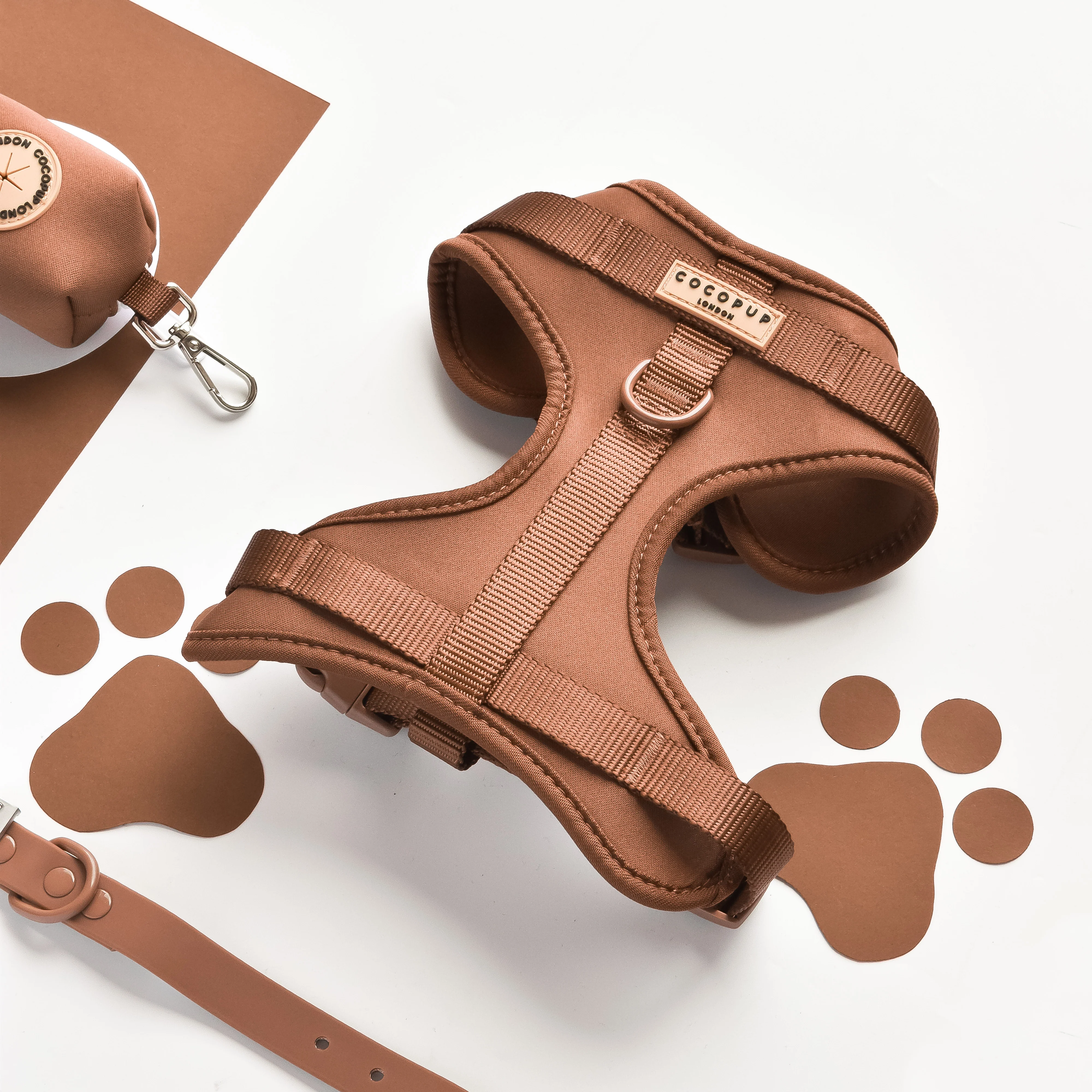 NAKD Adjustable Neck Harness, Lead, Collar & Poop Bag Bundle - Brownie - Image 2
