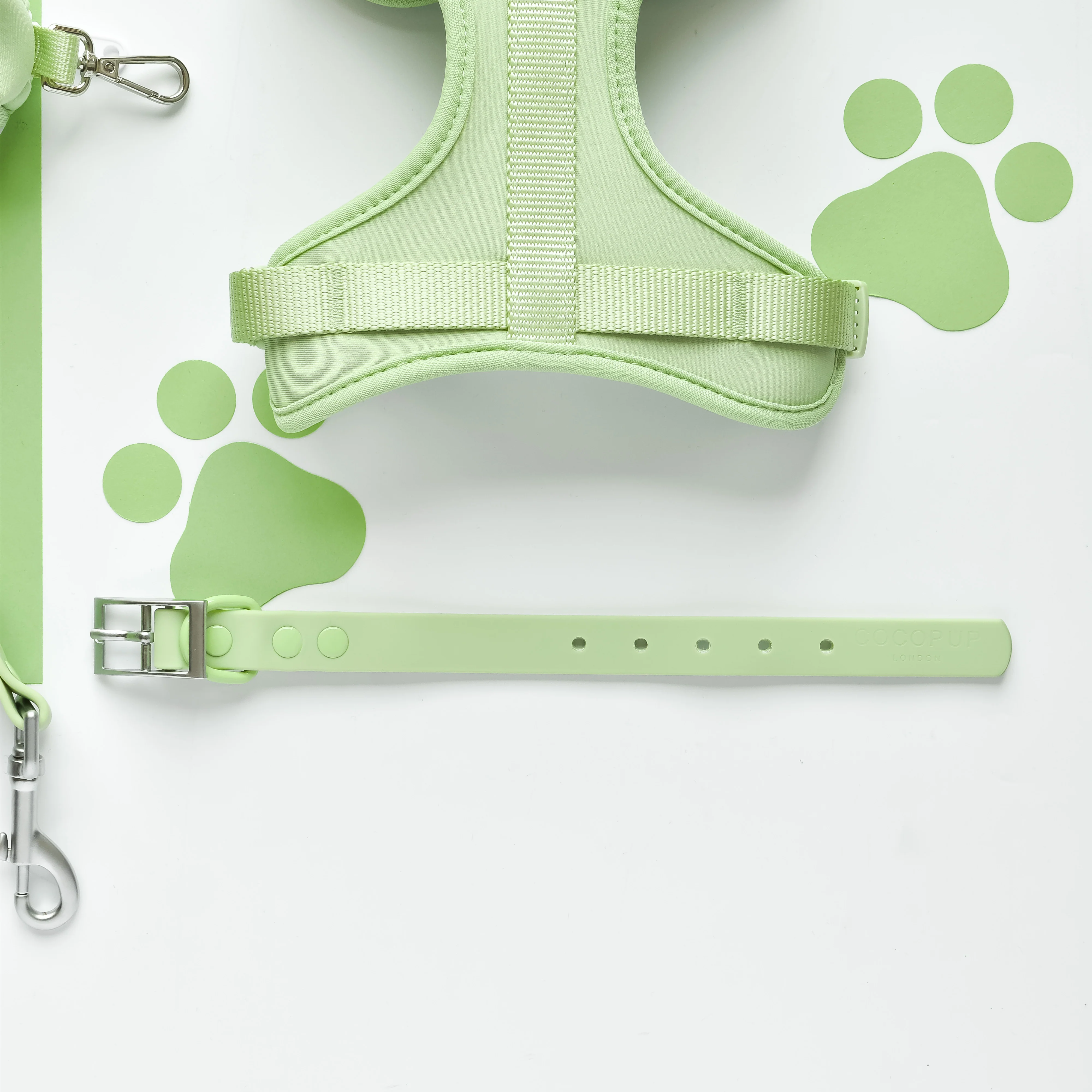 NAKD Adjustable Neck Harness, Lead, Collar & Poop Bag Holder Bundle - Matcha - Image 6