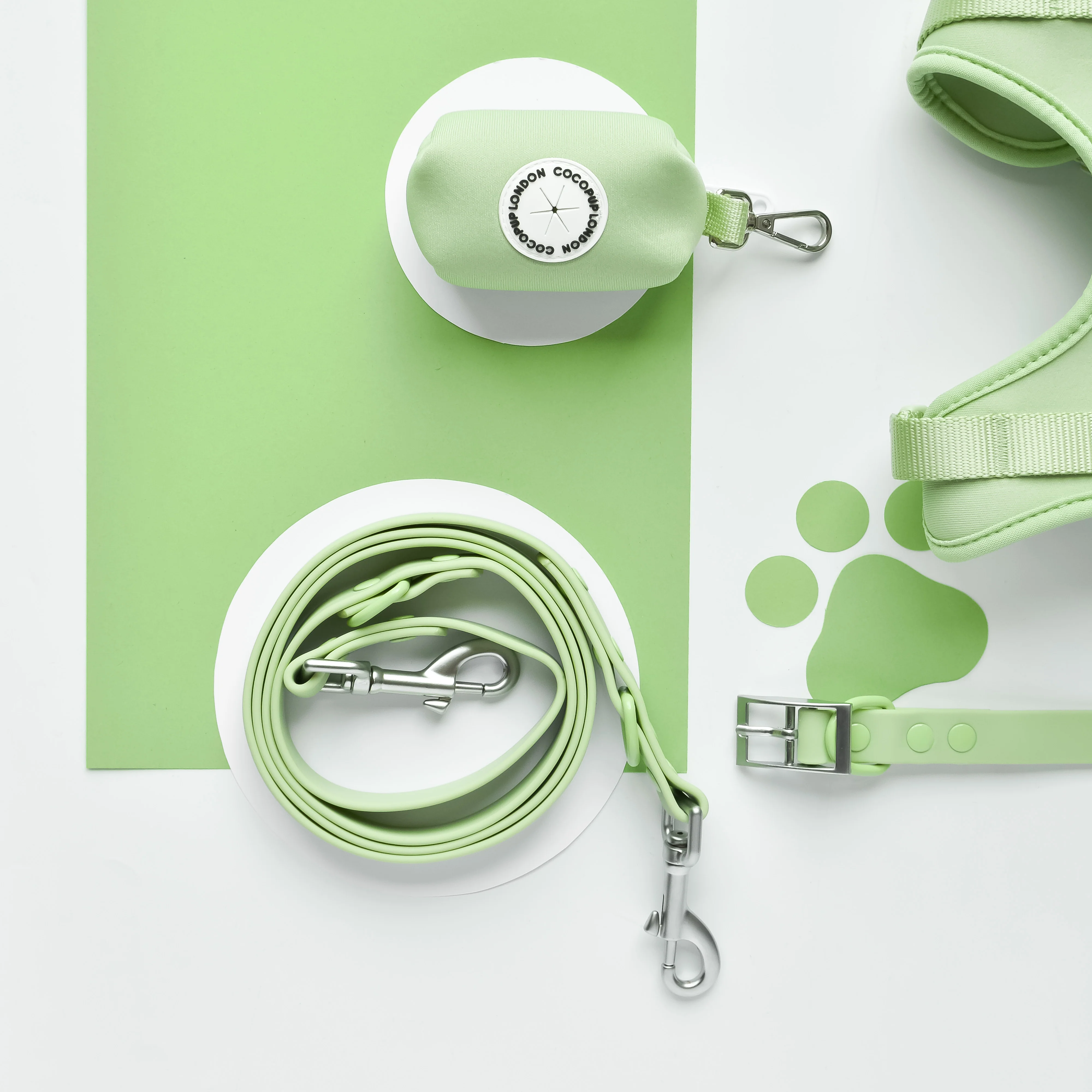 NAKD Adjustable Neck Harness, Lead, Collar & Poop Bag Holder Bundle - Matcha - Image 8