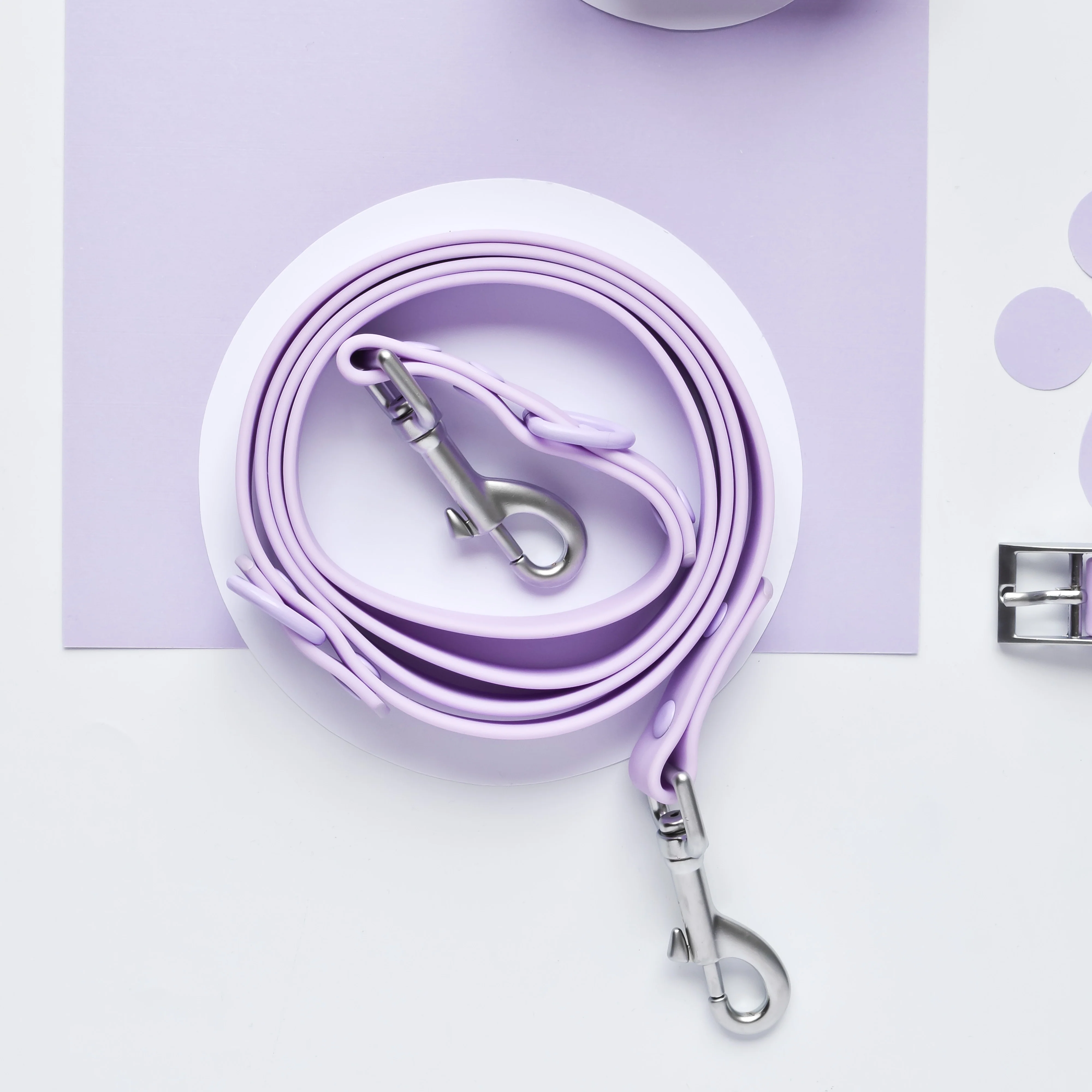 NAKD Adjustable Neck Harness, Lead, Collar & Poop Bag Holder Bundle - Parma Violets - Image 6