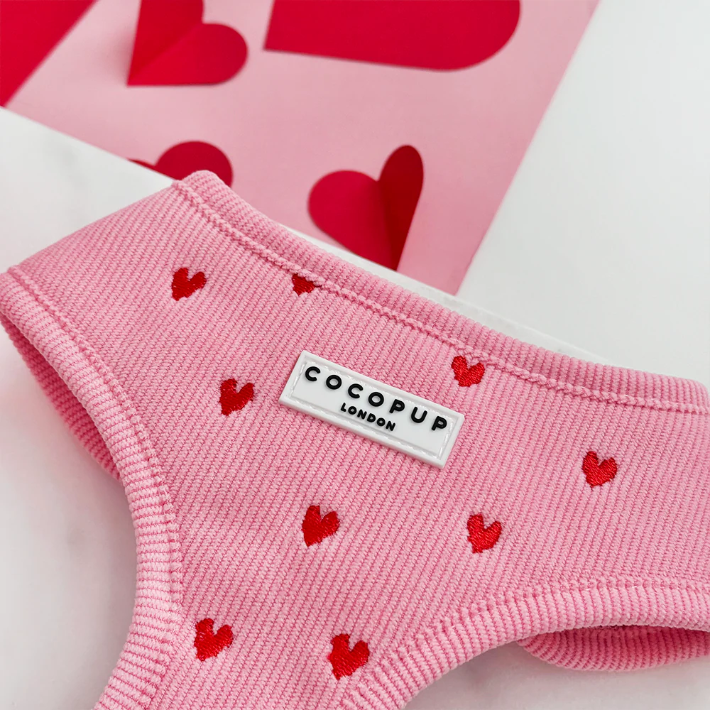 Pink Heartstrings Cord Adjustable Neck Harness, Lead & Collar Bundle - Image 3