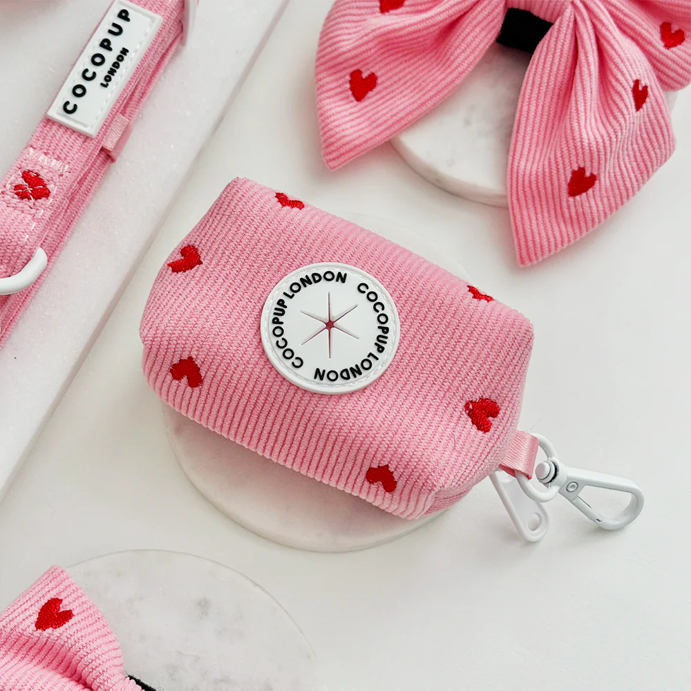 Pink Heartstrings Cord Poop Bag Holder - Image 2