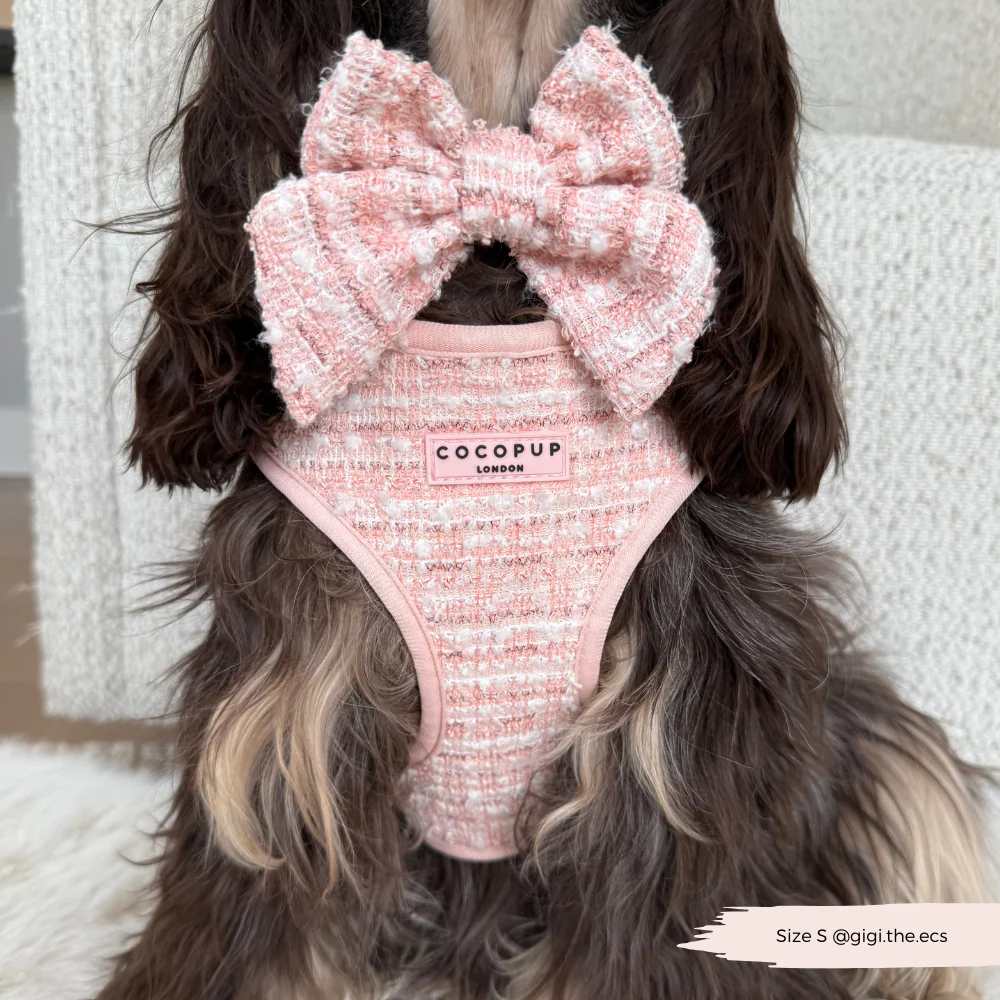 Pink Textured Tweed Sailor Bow Tie - Image 3