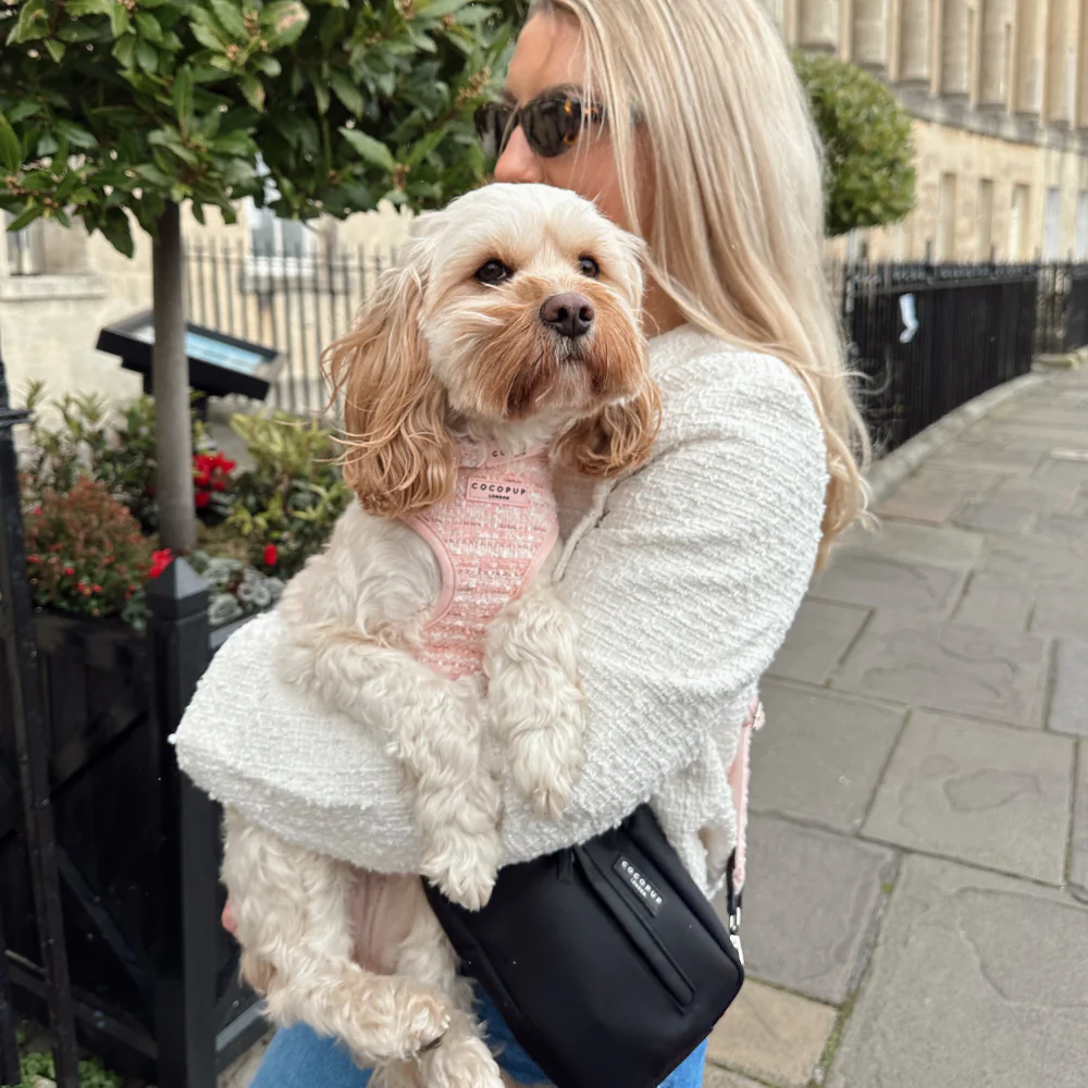 Pink Textured Tweed Adjustable Neck HARNESS - Image 6