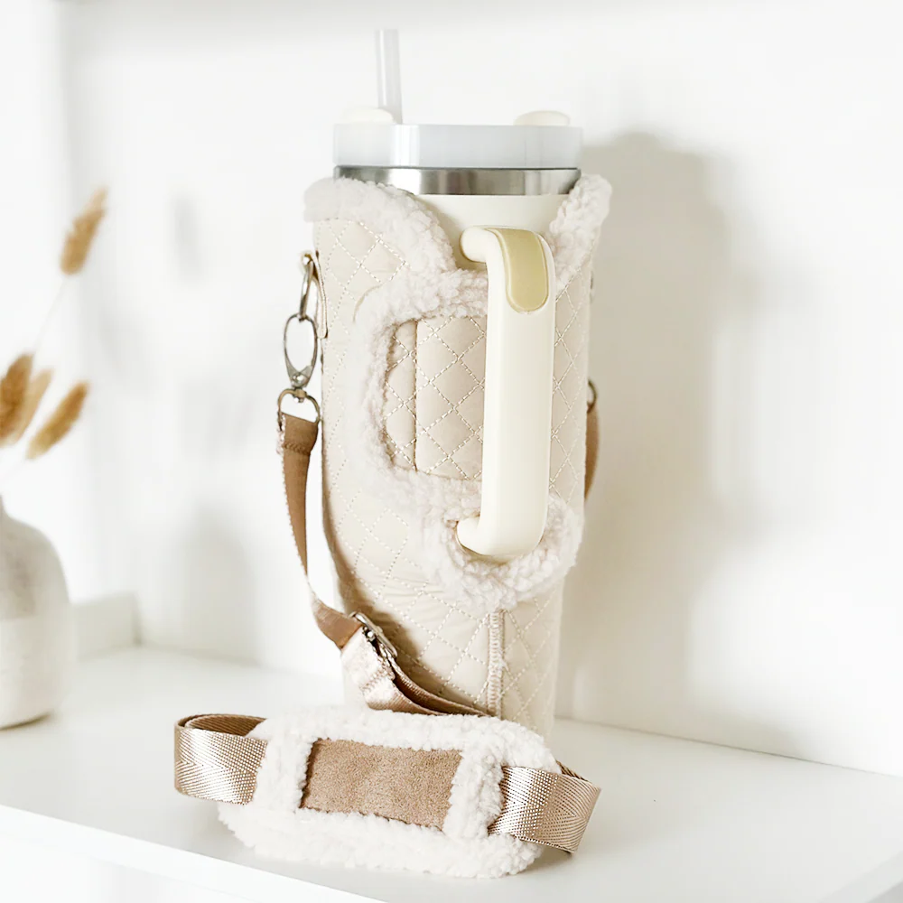 Quilted Cream Tumbler Carry Case by Coconut Lane - Image 4