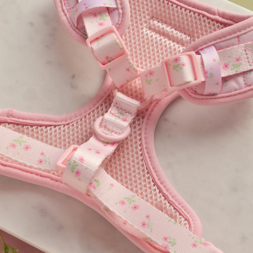 Quilted Ditsy Floral Pink Adjustable Neck HARNESS - Image 2