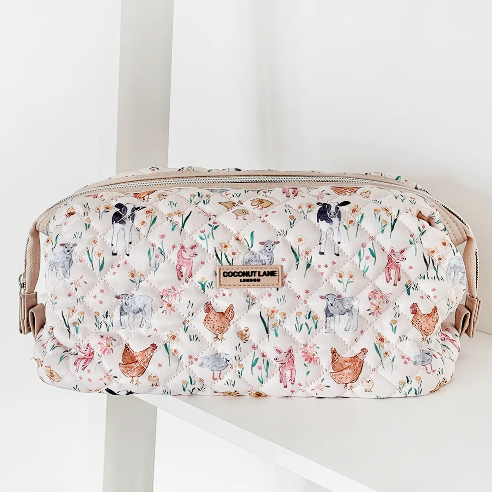Quilted Farmyard Friends Expandable Makeup Bag - By Coconut Lane - Image 4