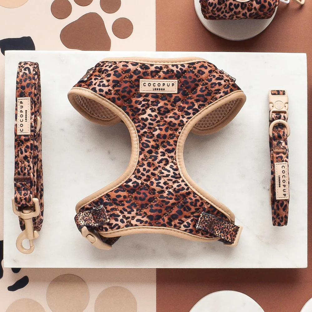 Quilted Leopard Pup Adjustable Neck HARNESS - Image 4