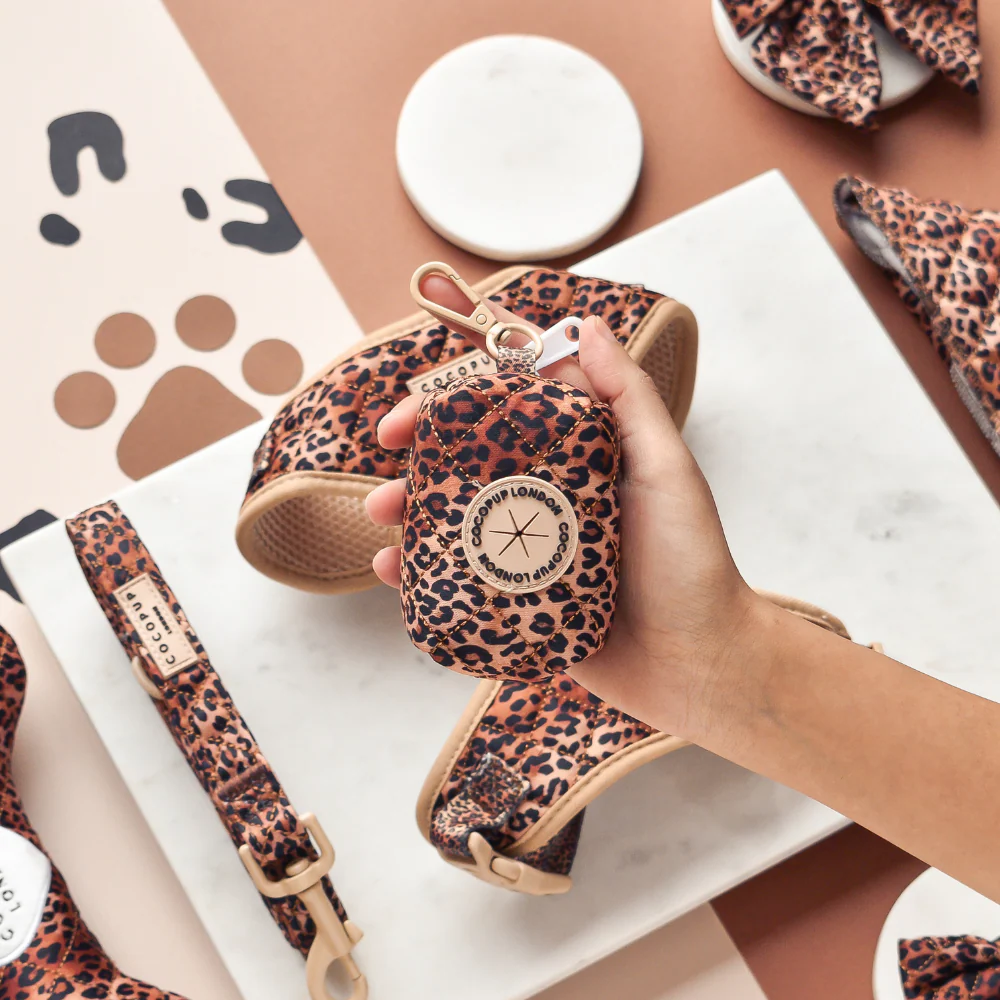 Quilted Leopard Pup Poop Bag Holder - Image 2