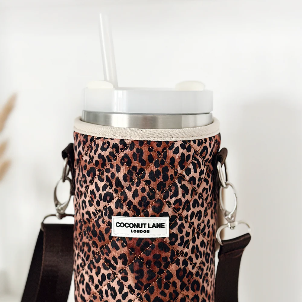 Quilted Leopard Pup Tumbler Carry Case by Coconut Lane - Image 3