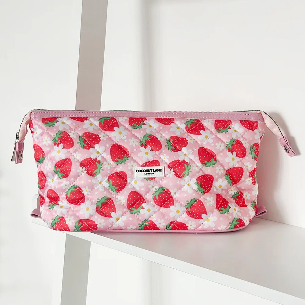 Quilted Pupberry Fields Expandable Makeup Bag - By Coconut Lane